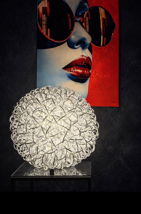 LED Kugelleuchte silber - Ø 60 cm ( nur für den Innen- und Außenbereich geeignet)